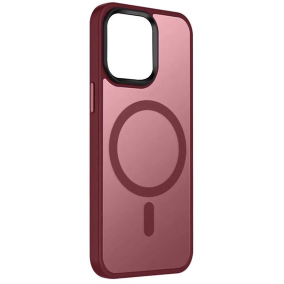 Аксессуар для iPhone Mobile Case TPU+PC Metal Buttons with MagSafe Colorful Burgundy for iPhone 15 Pro Max