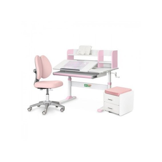 Комплект L ErgoKids TH-330 Pink парта + кресло + тумба (TH-330 + Y-412 Lite + BD C3_PINK)