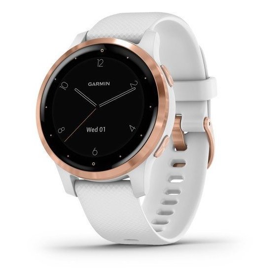 Смарт-часы Garmin vivoactive 4S Rose Gold Stainless Steel Bezel with White Case and Silicone Band (010-02172-22)