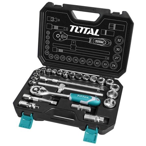 Total Tools THT121251 Набор ключей, головок торцевых 1/2", 25 предм.