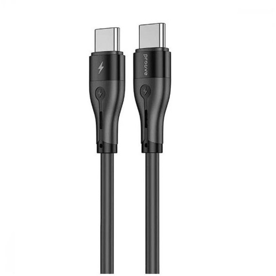 Кабель Proove Cable USB-C to USB-C Soft Silicone 60W 1m Black