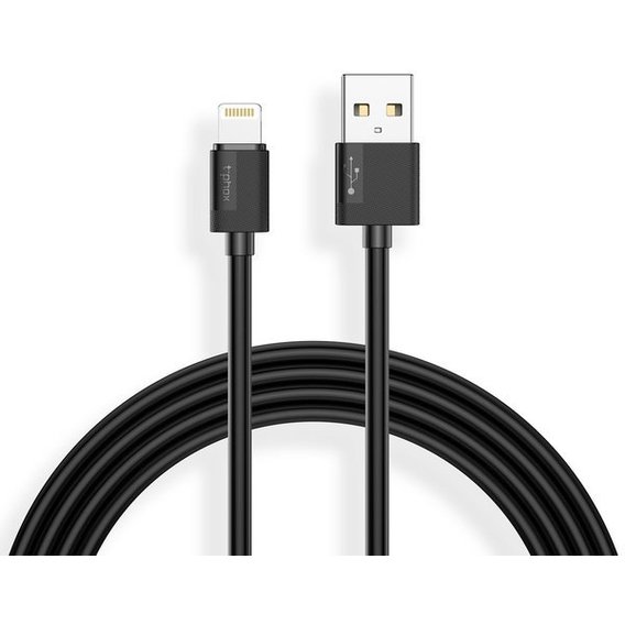Кабель T-PHOX USB Cable to Lightning Nets 2m Black (T-L801(2) black)