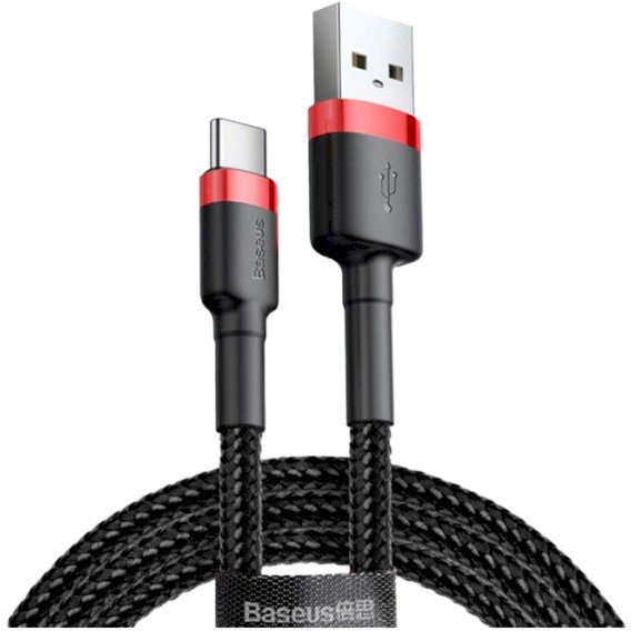 Кабель Baseus USB Cable to USB-C Cafule 2m Red/Black (CATKLF-C91)