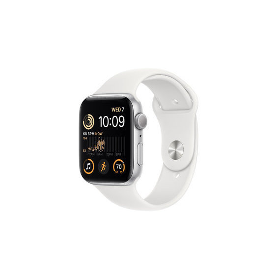 Apple Watch SE 2 44mm GPS Silver Aluminum Case with White Sport Band (MNK23) UA