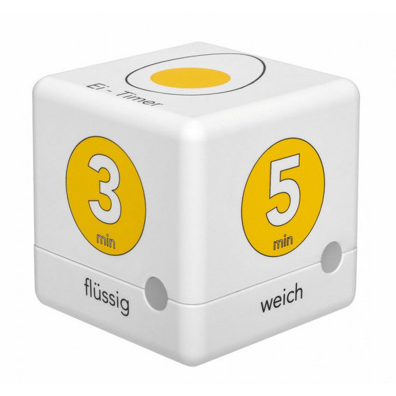 Таймер-куб для варки яиц цифровой TFA "CUBE-TIMER", белый/жёлтый, 3–5–7–10 минут (38204107)