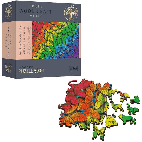 Пазлы фигурные Trefl Разноцветные бабочки 500+1 элементов