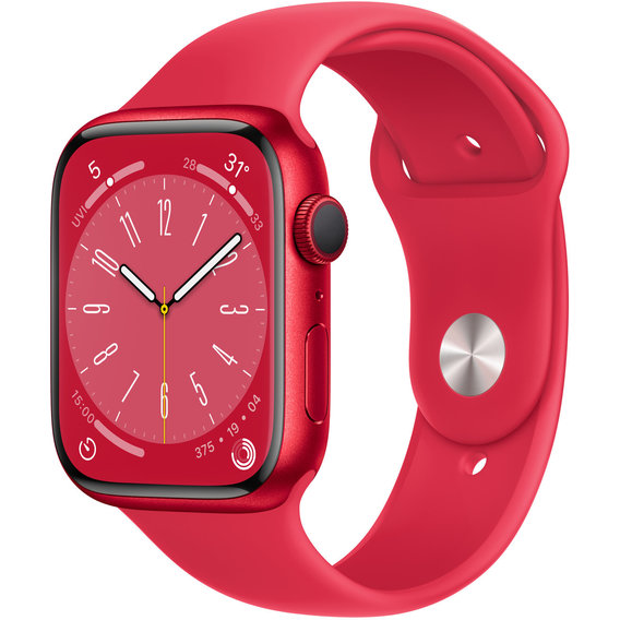 Apple Watch Series 8 45mm GPS (PRODUCT) RED Aluminum Case with (PRODUCT) RED Sport Band (MNP43)
