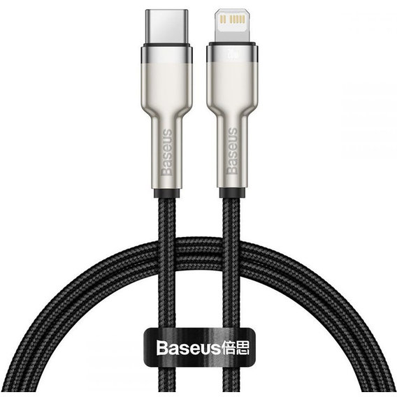 Кабель Baseus Cable USB-C to Lightning PD Cafule Metal 20W 25cm Black (CATLJK-01)