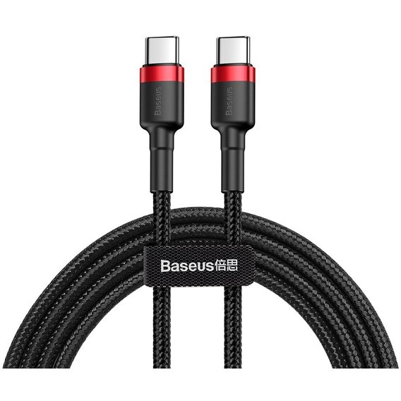 Кабель Baseus Cable USB-C to USB-C Cafule PD 60W 1m Red/Black (CATKLF-G91)