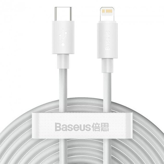 Кабель Baseus Cable USB-C to Lightning Simple Wisdom PD 20W 1.5m White (TZCATLZJ-02)