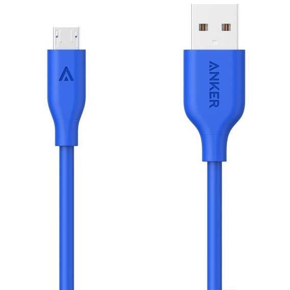 Кабель ANKER USB Cable to microUSB Powerline V3 90cm Blue (A8132H31)