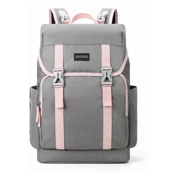 Рюкзак для мамы Mommore серый с розовым (MM0090003A012)