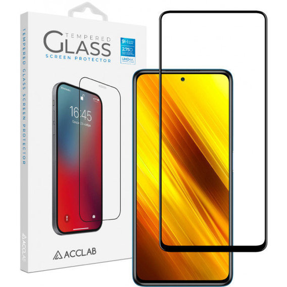 Аксессуар для смартфона ACCLAB Tempered Glass Full Glue Black for Xiaomi Poco X3 / Poco X3 Pro