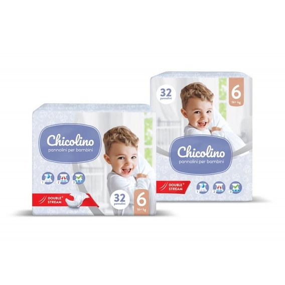 Подгузники детские Chicolino Middle 6 16+ кг 32 шт. (4823098410560)