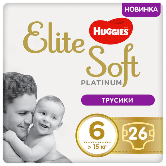 Подгузники Huggies Pants Elite Soft Platinum 6 Mega 26 шт
