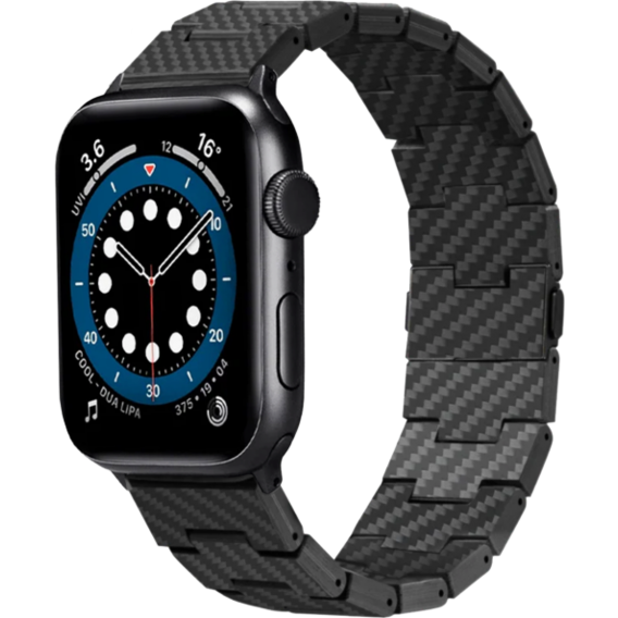 Аксессуар для Watch Pitaka Carbon Fiber Watch Band Retro Black/Grey (AWB1004) for Apple Watch 42/44/45/49mm