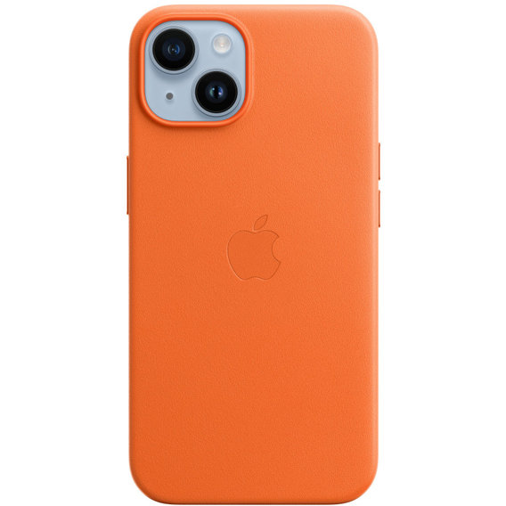 Аксессуар для iPhone Apple Leather Case with MagSafe Orange (MPP83) for iPhone 14