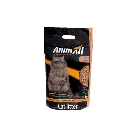 Наполнитель для кошачьего туалета AnimAll древесный 3 кг