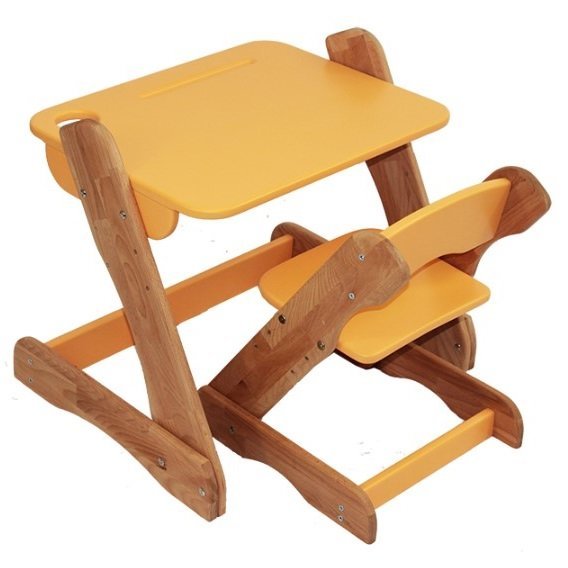 Столик и стульчик оранжевый Mobler (p101+c101)