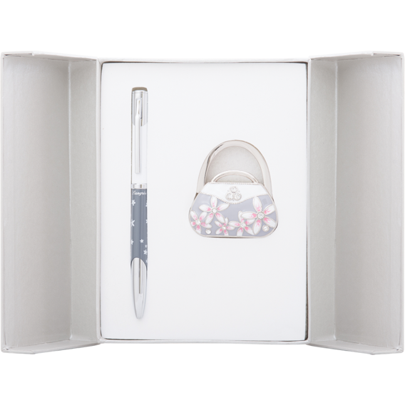 Набор подарочный Langres Sense: Ручка шариковая + крючок для сумки, серый (LS.122031-09)