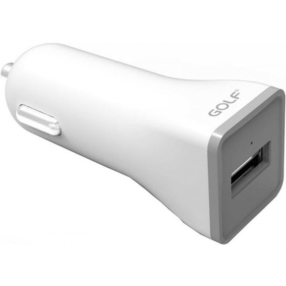 Зарядное устройство Golf USB Car Charger 1A White (GF-C1)