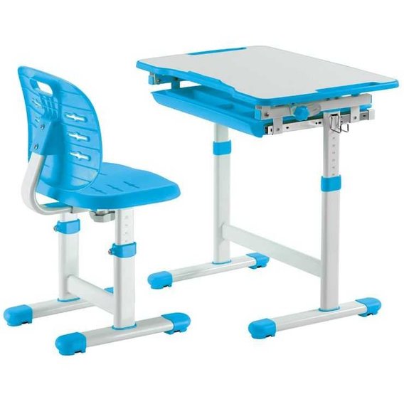 Комплект FunDesk Парта и стул-трансформеры Piccolino III Blue
