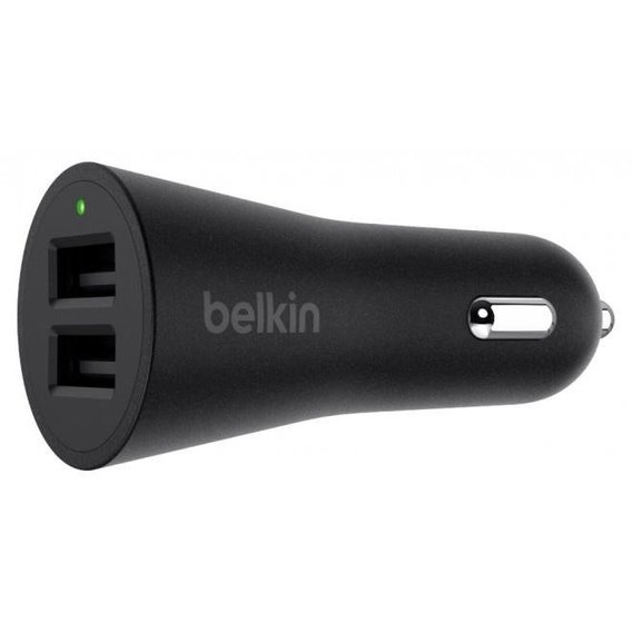 Зарядное устройство Belkin USB Car Charger Metallic 2xUSB 2.4A Black (F8M930btBLK)