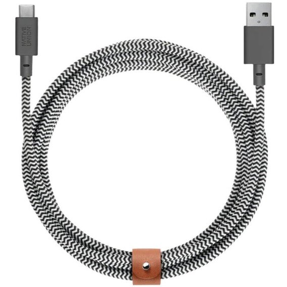 Кабель Native Union Belt USB Cable to USB-C 1,2m Zebra (BELT-AC-ZEB-NP)