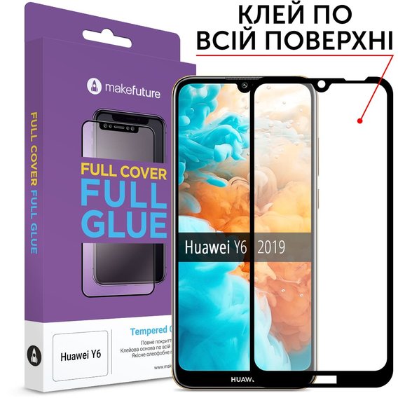 Аксессуар для смартфона MakeFuture Tempered Glass Full Cover Glue Black (MGF-HUY619) for Huawei Y6 2019