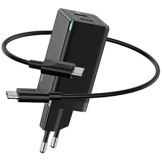 Зарядное устройство Baseus USB-C Wall Charger GaN2 45W Black with USB-C Cable (CCGAN-M01)