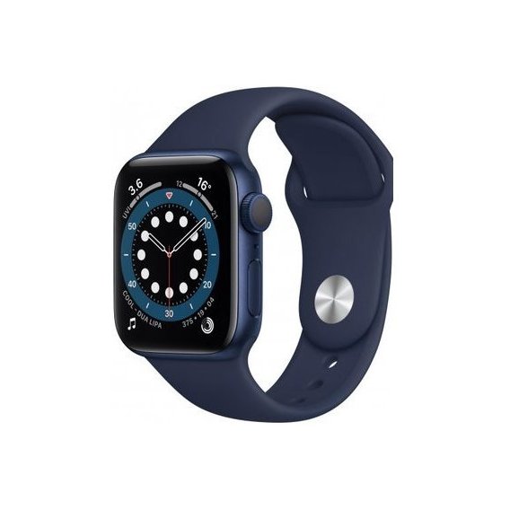 Apple Watch Series 6 44mm GPS Blue Aluminum Case with Deep Navy Sport Band (M00J3) Approved
