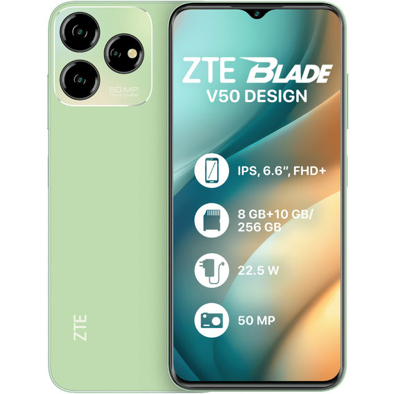 Смартфон ZTE Blade V50 Design 8/128GB Green (UA UCRF)