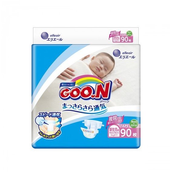 Подгузники Goo.N SS для новорожденных до 5 кг 90 шт (853620)