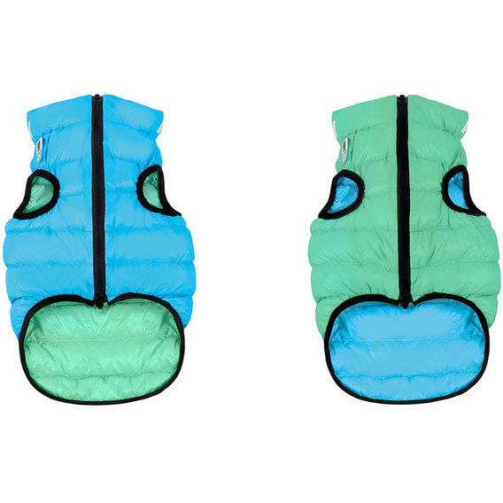 Курточка для собак AiryVest Lumi двусторонняя, светящаяся, размер М 50, салатово-голубая (4823089305240)