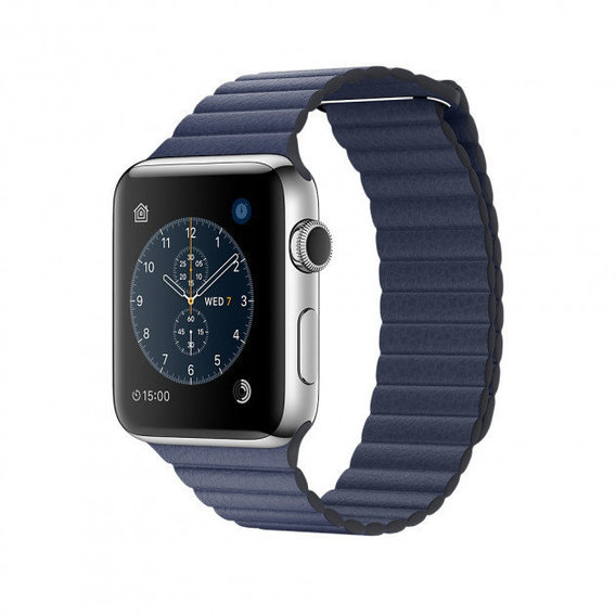 Аксессуар для Watch Fashion Leather Loop Band Blue (45823) for Apple Watch 42/44/45/49mm