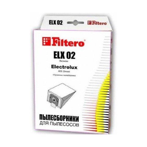 Одноразовый мешок-пылесборник Filtero ELX 02 эконом (4) бумажный для пылесосов Electrolux и Zanussi