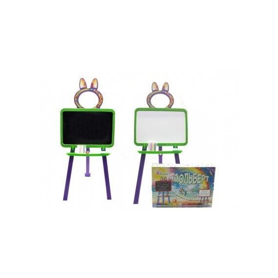 Детская доска для рисования магнитная DOLONI TOYS 013777/6 салатово-фиолетовая
