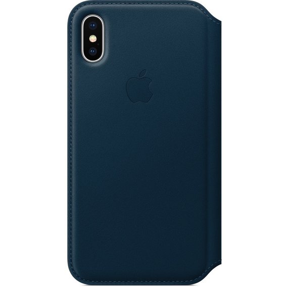 Аксессуар для iPhone Apple Leather Folio Case Cosmos Blue (MQRW2) for iPhone X