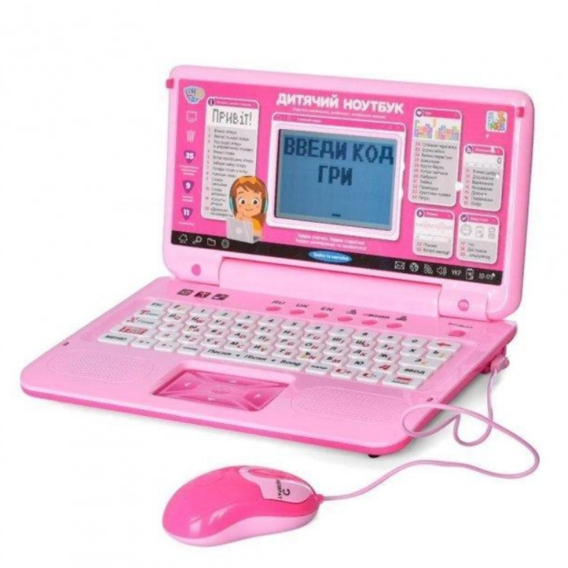 Интерактивный обучающий детский ноутбук Limo Toy (SK7443) розовый