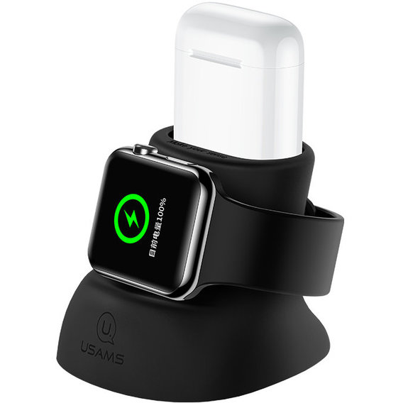 Держатель и док-станция Usams ZJ051 Dock Stand Black (ZJ51ZJ01) for Apple Watch and Apple AirPods