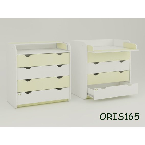 Пеленальный комод Colour с 4 ящиками Слоновая кость (ваниль) (ORIS134)