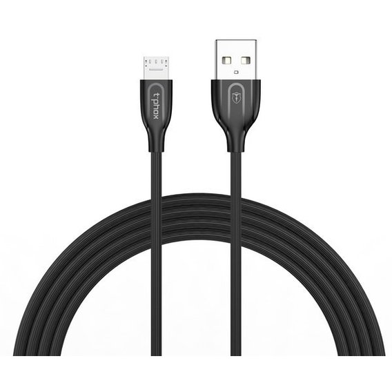 Кабель T-PHOX USB Cable to microUSB Mini 1.2m Black (T-M807 Black)