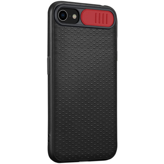 Аксессуар для iPhone TPU Case Textured Point Camshield Black/Red for iPhone SE 2020/iPhone 8/iPhone 7
