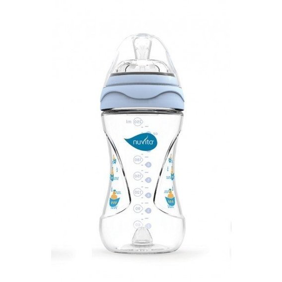 Бутылочка Nuvita для кормления Mimic 250мл. 3м+ Антиколиковая, голубая (NV6030Blue)