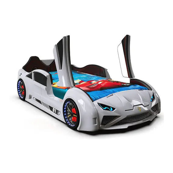 Детская кровать машина Lamborghini белая