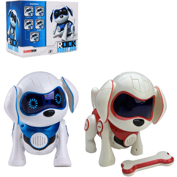 Робот-собака Rock Robot Dog на батарейках со световыми и звуковыми эффектами (961)