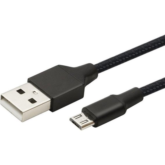 Кабель 2E USB Cable to microUSB Alumium Shell 1m Black (2E-CCMAL-1M)