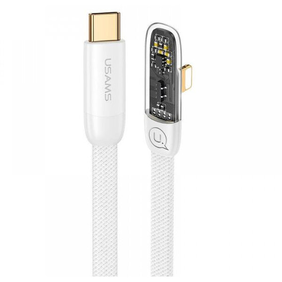 Кабель Usams Cable USB-C to Lightning Right-Angle PD 20W 2m White (US-SJ586)