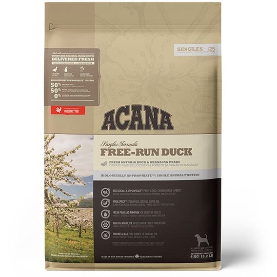 Сухой корм ACANA Free-Run Duck гипоаллергенный для собак со вкусом утки 6 кг (a57160)