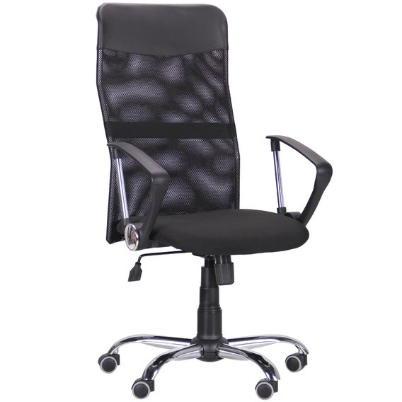 Кресло AMF Ultra Хром сиденье А-1/спинка Сетка черная, вставка Скаден черный (210149)